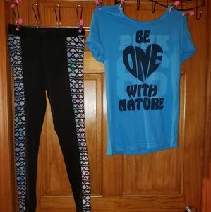 Victoria secrets pink leggings and shirt